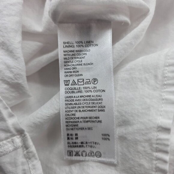 Womens Tommy Bahama White Sleeveless 100% Linen Shift Dress Keyhole Back Size M - Picture 3 of 8